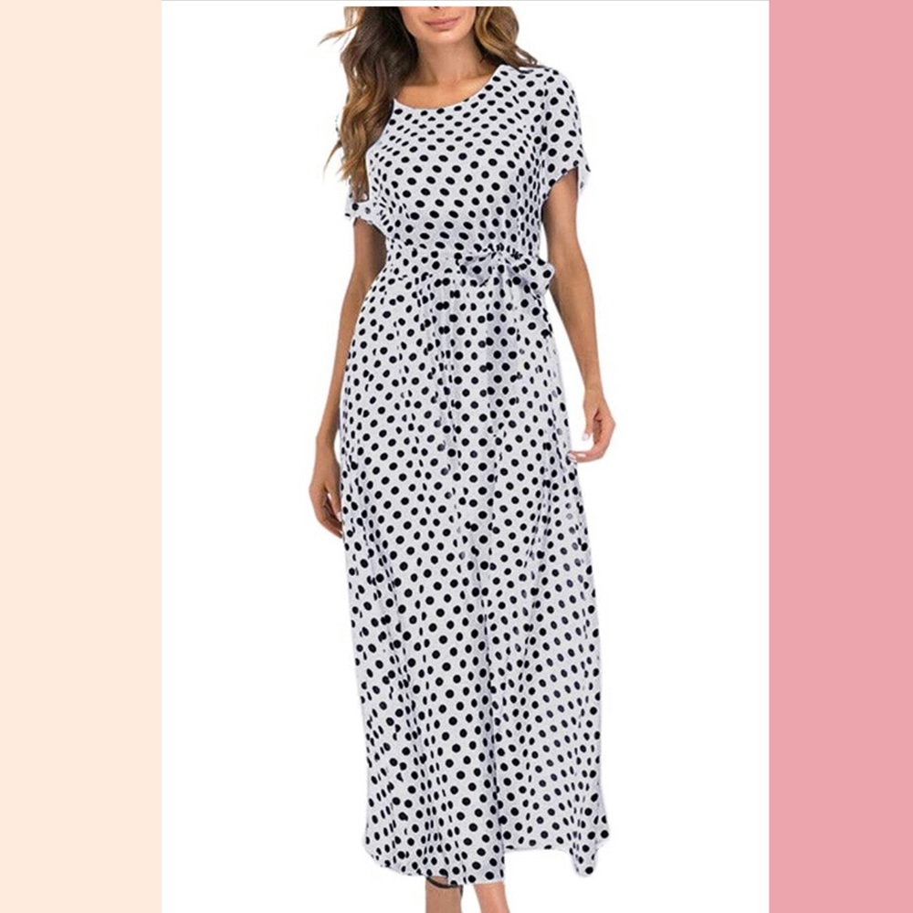🖤🤍 Black and White, Polkadot, Maxi Dress🤍🖤